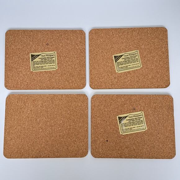 Vintage 70's Farm Scene Cork Backed Hot Plaques/Wall Hanging Set of 4 READ - Picture 2 of 11